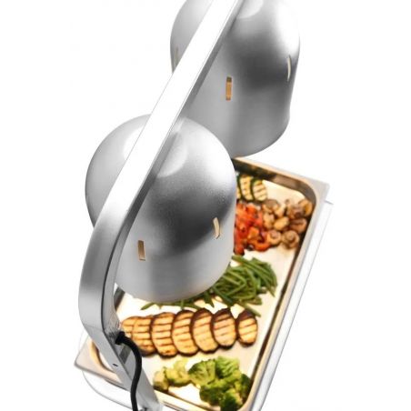 Lampa do podgrzewania potraw, podwójna, srebrny | 273906 HENDI 