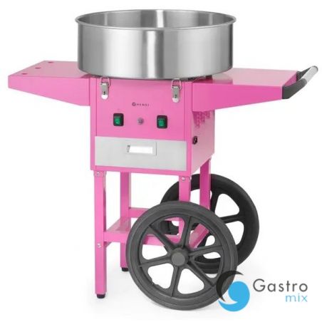 Urządzenie do waty cukrowej z wózkiem, Pastelowy różowy | 282809 HENDI 