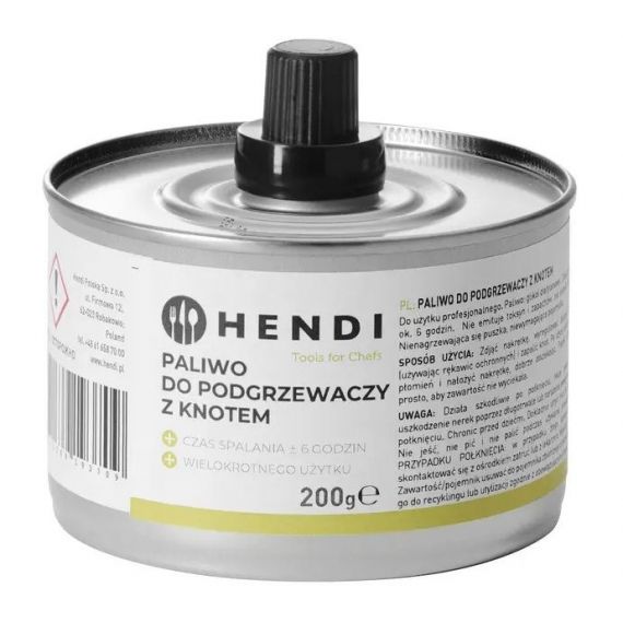 Paliwo do podgrzewaczy z knotem-puszka 200g-zestaw 24 szt. w kartonie | 193686 hendi 