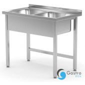 Stół z dwoma zlewami 1000x600x850 mm – spawany, HENDI, Kitchen Line, Lokalizacja komory - pośrodku| 815007 hendi