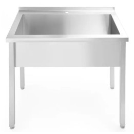 Stół z basenem 1000x600x(H)850mm 1-komorowym bez maskownicy – skręcany, głębokość 600 mm, Budget Line | 811023 hendi