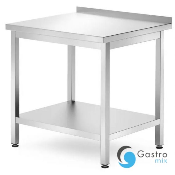 Stół przyścienny z półką – skręcany, głębokość 700 mm, Profi Line, 800x700x850 mm| 812716 hendi 