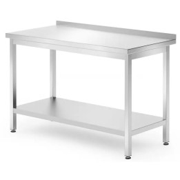 Stół przyścienny z półką 1200x700x850 mm – skręcany, głębokość 700 mm, Profi Line | 812730 HENDI