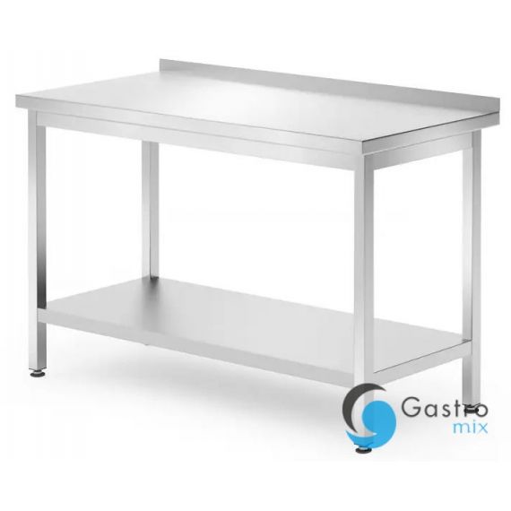 Stół przyścienny z półką 1200x700x850 mm – skręcany, głębokość 700 mm, Profi Line | 812730 HENDI 