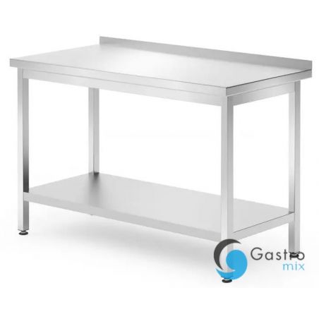 Stół przyścienny z półką 1200x700x850 mm – skręcany, głębokość 700 mm, Profi Line | 812730 HENDI 