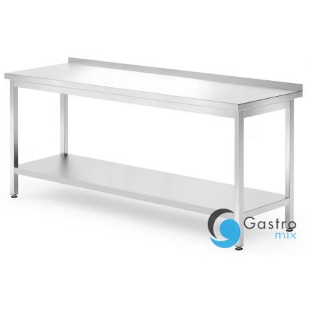 Stół przyścienny z półką 1800x700x850 mm  – skręcany, głębokość 700 mm, Profi Line | 812761 HENDI 