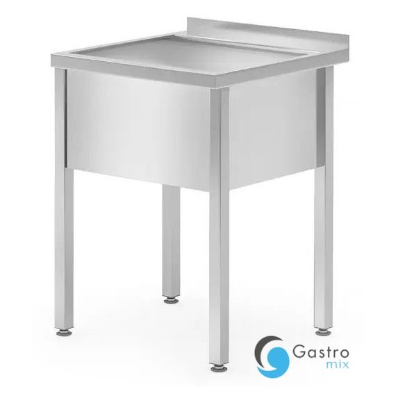 Stół z basenem 600x600x(H)850mm – spawany, jednokomorowy, Profi Line| 813294 HENDI 