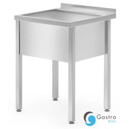 Stół z basenem 600x600x(H)850mm – spawany, jednokomorowy, Profi Line| 813294 HENDI 