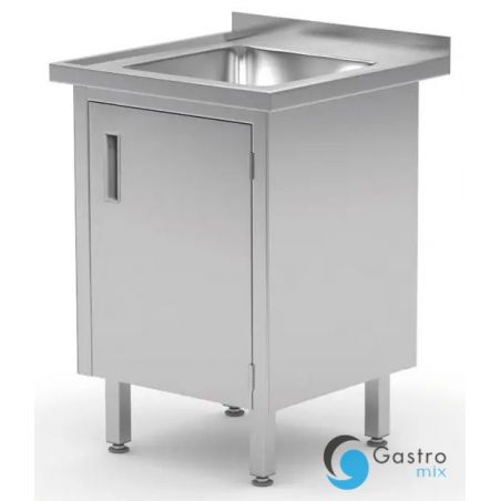 Stół do wanny 600x600x850 mm , spawany, z szafką i drzwiami na zawiasach, Profi Line| 813522 HENDI 