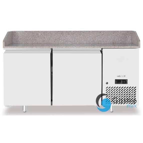 Stół chłodniczy do pizzy 2-drzwiowy z granitowym blatem, Arktic, 250L, granitowy, 230V/250W,... 