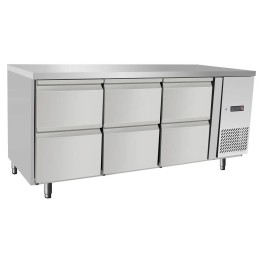 Stół chłodniczy z 6 szufladami, Arktic, 420L, 230V/400W, 1795x700x(H)879mm | 237069 hendi