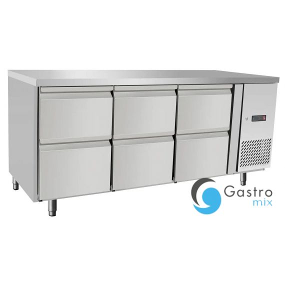 Stół chłodniczy z 6 szufladami, Arktic, 420L, 230V/400W, 1795x700x(H)879mm | 237069 hendi 