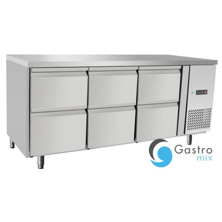 Stół chłodniczy z 6 szufladami, Arktic, 420L, 230V/400W, 1795x700x(H)879mm | 237069 hendi 