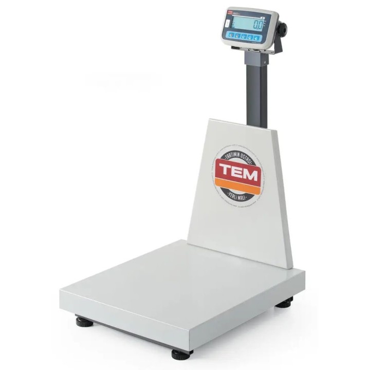 Waga platformowa LCD z wysięgnikiem i z legalizacją, seria EKO+, 300 kg, TEM, 500x700x(H)940mm | BEK+C050X060300 hendi