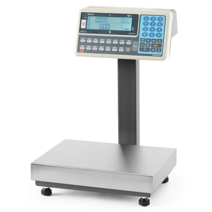 Waga platformowa LCD z wysięgnikiem i z legalizacją, 60 kg, TEM, 342x386x(H)499mm | BE2CA028X035060 hendi