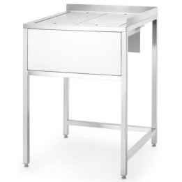 Narożny stół Oxygen Hybrid z ukrytą komorą zlewową i myjką do płukania dzbanków, 650x650x(h)900mm | 817483 fine-dine