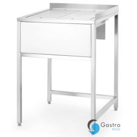 Narożny stół Oxygen Hybrid z ukrytą komorą zlewową i myjką do płukania dzbanków, 650x650x(h)900mm...