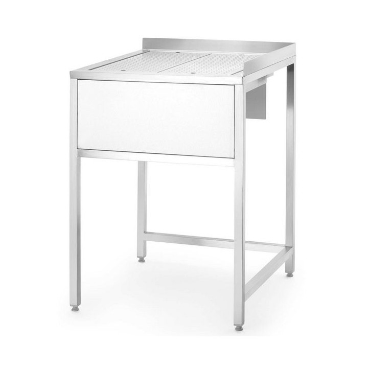 Narożny stół Oxygen Hybrid z ukrytą komorą zlewową i myjką do płukania dzbanków, 650x650x(h)900mm | 817483 fine-dine