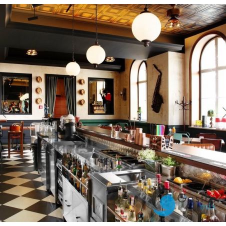 Narożny stół Oxygen Hybrid z ukrytą komorą zlewową i myjką do płukania dzbanków, 650x650x(h)900mm... 