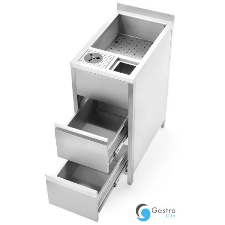 Moduł pomocniczy Boston Caddy do mycia i przechowywania z basenem lodowym, 400x650x(h)900mm |... 