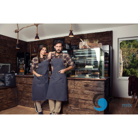  Fartuch Bib Apron JEANS-STYLE – BLACK| LS22/16 KARLOWSKY