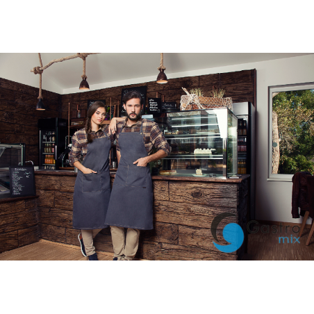 Fartuch Bib Apron JEANS-STYLE – BLACK| LS22/16 KARLOWSKY 