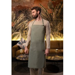 Fartuch Bib Apron JEANS-STYLE -  MOSS GREEN | LS22/103 KARLOWSKY