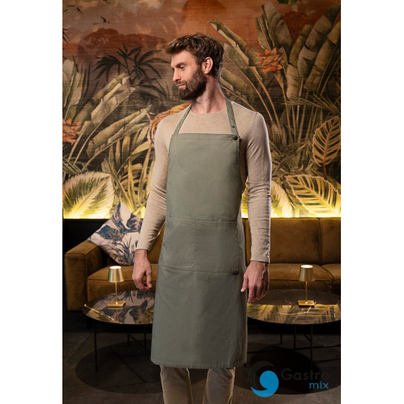 Fartuch Bib Apron JEANS-STYLE -  MOSS GREEN | LS22/103 KARLOWSKY 