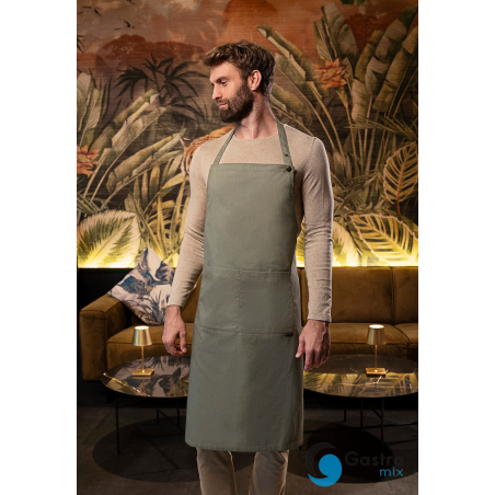 Fartuch Bib Apron JEANS-STYLE -  MOSS GREEN | LS22/103 KARLOWSKY 