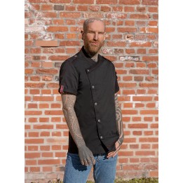 Bluza Męska  Kucharska ROCK - Krótki Rękaw -  rozmiar 48 (małe M) | RCJM22/01 KARLOWSKY