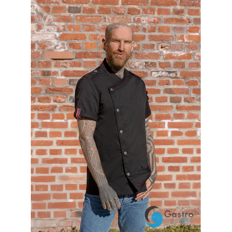 Bluza Męska  Kucharska ROCK - Krótki Rękaw -  rozmiar 48 (małe M) | RCJM22/01 KARLOWSKY 