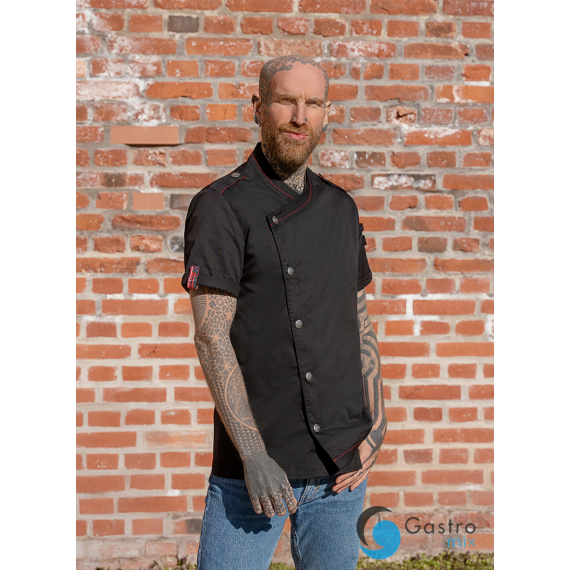 Bluza Męska  Kucharska ROCK - Krótki Rękaw -  rozmiar 58 (WIĘKSZE XL) | RCJM22/01 KARLOWSKY 