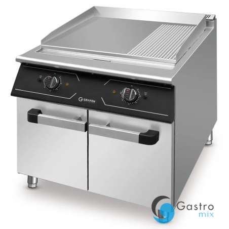 Grill elektryczny z szafką - płyta - 1/3 ryflowana + 2/3 gładka | GREG43C grafen 