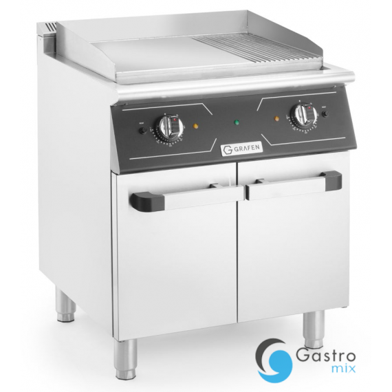 Grill elektryczny z szafką - płyta - 1/3 ryflowana + 2/3 gładka | GREG43C grafen 