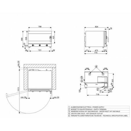 Piec konwekcyjny Smeg Professional – na 4 blachy z nawilżaniem | ALFA425H-2 SMEG 