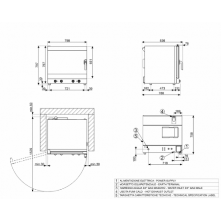 Piec konwekcyjny Smeg Professional – na 6 blach z nawilżaniem | ALFA625H-2 SMEG 