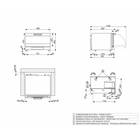 Piec konwekcyjny z nawilżaniem Smeg Professional | ALFA420E1HDS – 4 × EN 600×400 / GN 1/1 