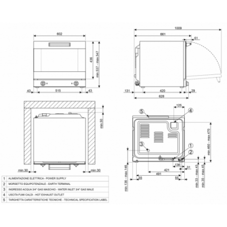Piec konwekcyjny wielofunkcyjny Smeg Professional – 4 × blacha 435×320 mm (manualny)  | ALFA43XMFDS 