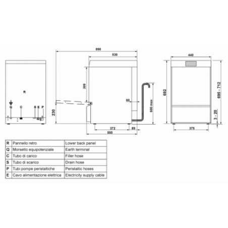 Profesjonalna Zmywarka Podblatowa Smeg SPG403M (Seria Ecoline) | SPG403M smeg 