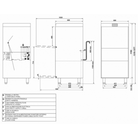 Zmywarka gastronomiczna podwyższona Smeg Professional | SPF515S 