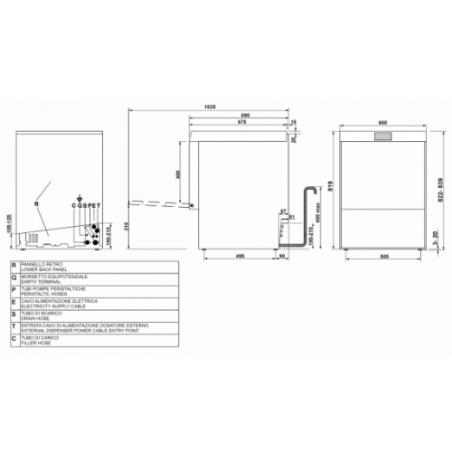 Zmywarka gastronomiczna podblatowa do blach Smeg Professional | SPD526S 