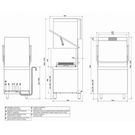 zmywarka kapturowa SMEG z systemem SHR+ | SPH625SH 