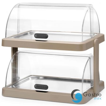 Podwójna  witrynka chłodząca roll-top Duo UNIQ - beżowy  | 871959 hendi 