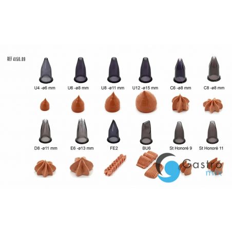 Zestaw końcówek cukierniczych II (op.12 szt) - DE BUYER | D-4150-09  tom-gast 