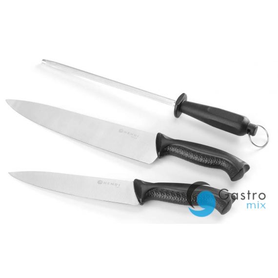 Zestaw noży z ostrzałką, czarny| 842683 hendi 