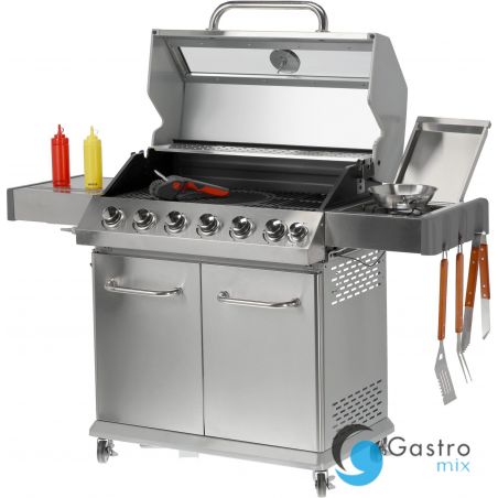 Grill gazowy  6+1 INOX 20,5KW,Z SZYBĄ  | YG-20016 yato 