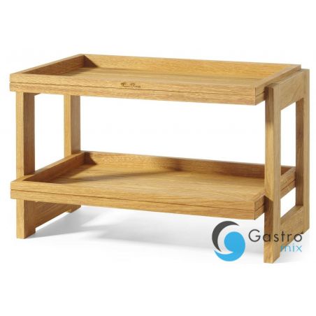 Stojak 2-poziomowy Madeira, dębowy, 574x323x(h)441mm | 504703 FINE DINE 