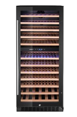 Lodówka do wina, 2-strefowa, 124 butelki, Arktic, 265L, czarny, 570x595x(H)1400mm | 237120 hendi